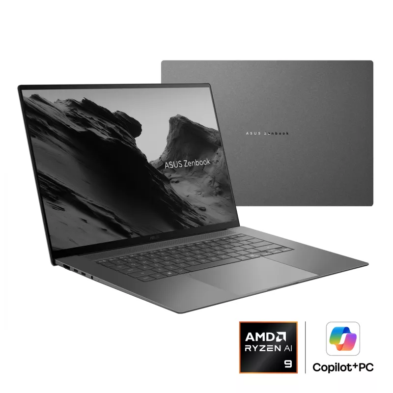 ASUS Zenbook S16 UM5606GA-SS180W Copilot+ PC AMD Ryzen AI 9 465 Nešiojamasis kompiuteris 40,6 cm (16 colių) 3K 32 GB LPDDR5x-SDRAM 1 TB SSD Wi-Fi 7 (802.11be) Windows 11 Home Olandiška pilka