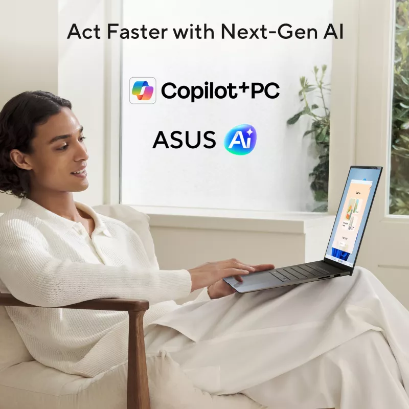 ASUS Zenbook S16 UM5606GA-SS180W Copilot+ PC AMD Ryzen AI 9 465 Nešiojamasis kompiuteris 40,6 cm (16 colių) 3K 32 GB LPDDR5x-SDRAM 1 TB SSD Wi-Fi 7 (802.11be) Windows 11 Home Olandiška pilka