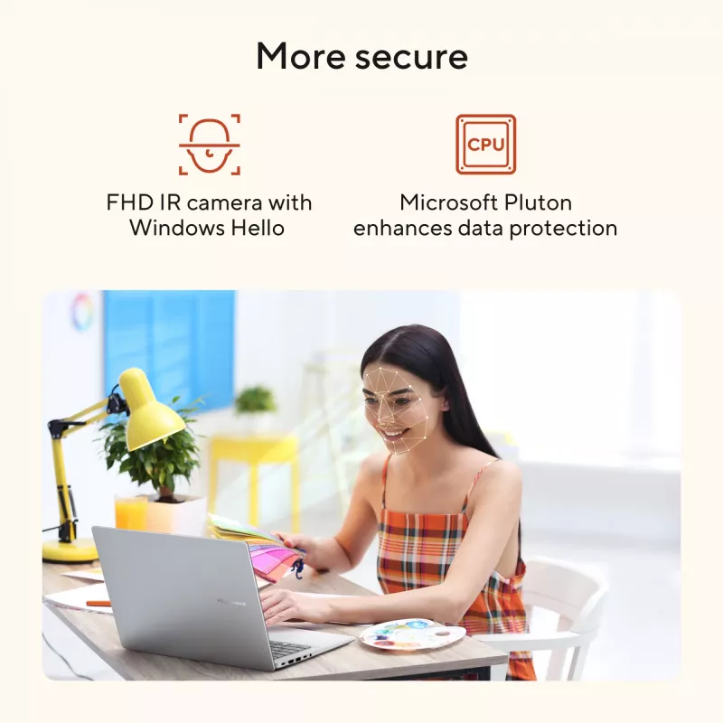 ASUS Vivobook 14 M1407GA-LY012W Copilot+ PC AMD Ryzen™ AI 7 445 Nešiojamasis kompiuteris 35.6 cm (14 colių) WUXGA 16 GB DDR5-SDRAM 512 GB SSD Wi-Fi 6 (802.11ax) Windows 11 Home Olandiška Sidabrinis