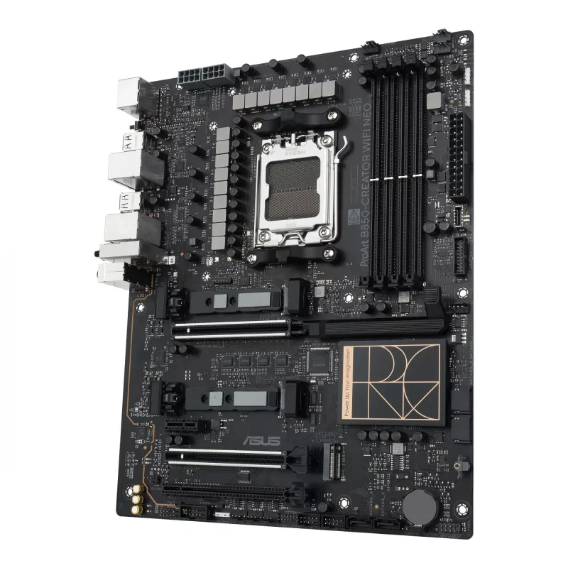 Motininė plokštė ASUS PROART B850-CREATOR WiFi NEO — AMD B850, Socket AM5, ATX, DDR5, 4 DIMM, 256 GB, Wi‑Fi 7, 5Gb Ethernet