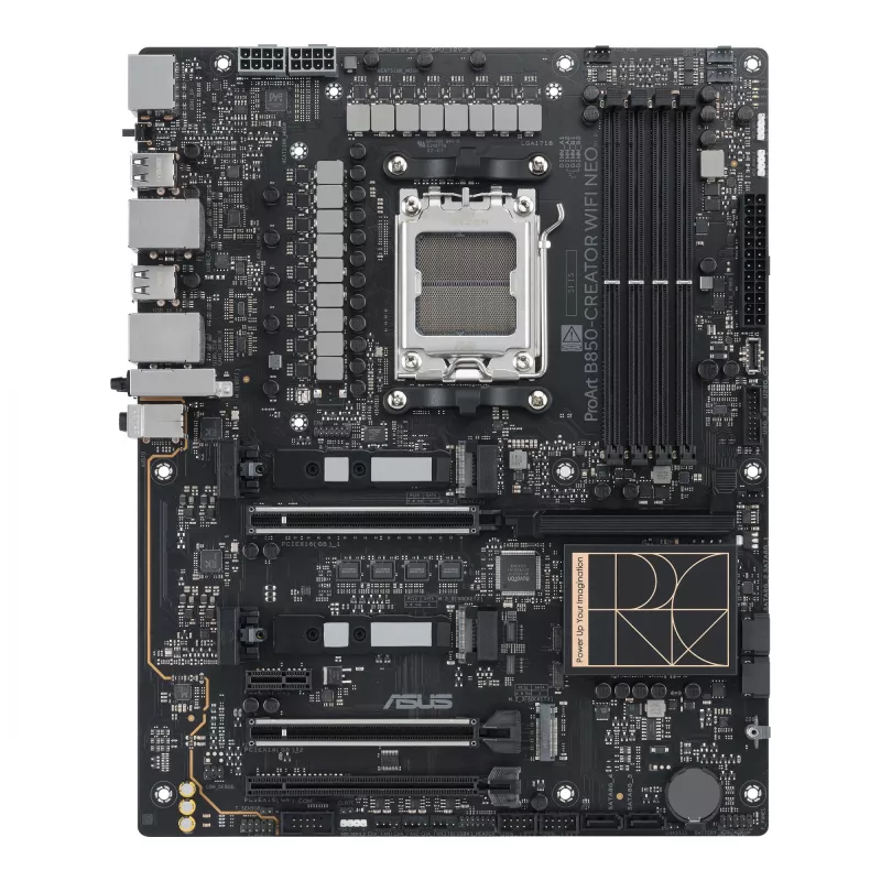 Motininė plokštė ASUS PROART B850-CREATOR WiFi NEO — AMD B850, Socket AM5, ATX, DDR5, 4 DIMM, 256 GB, Wi‑Fi 7, 5Gb Ethernet