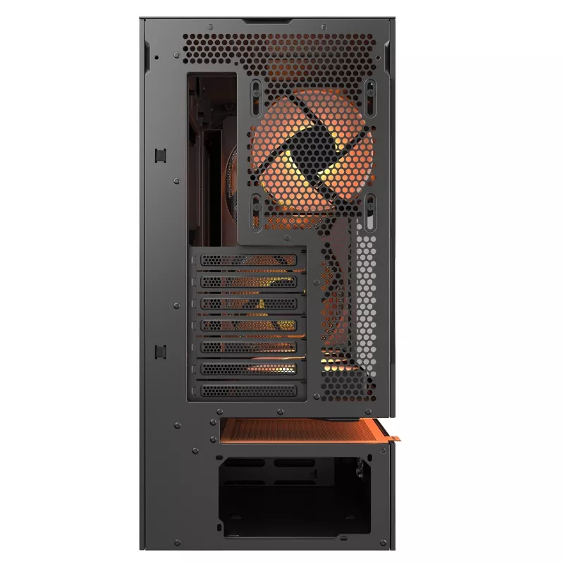 COUGAR PC Midi Tower korpusas CFV235 Vision — ARGB, 23,3 cm (9,16 col.) LCD 1920×462, tinklelis, priekyje 2×160 mm, gale 1×120 mm, juodas