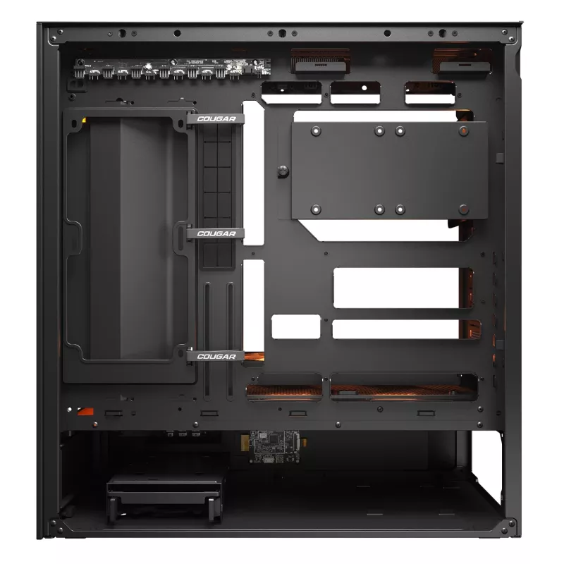 COUGAR PC Midi Tower korpusas CFV235 Vision — ARGB, 23,3 cm (9,16 col.) LCD 1920×462, tinklelis, priekyje 2×160 mm, gale 1×120 mm, juodas
