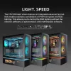 COUGAR PC Midi Tower korpusas CFV235 Vision — ARGB, 23,3 cm (9,16 col.) LCD 1920×462, tinklelis, priekyje 2×160 mm, gale 1×120 mm, juodas