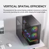 COUGAR PC Midi Tower korpusas CFV235 Vision — ARGB, 23,3 cm (9,16 col.) LCD 1920×462, tinklelis, priekyje 2×160 mm, gale 1×120 mm, juodas