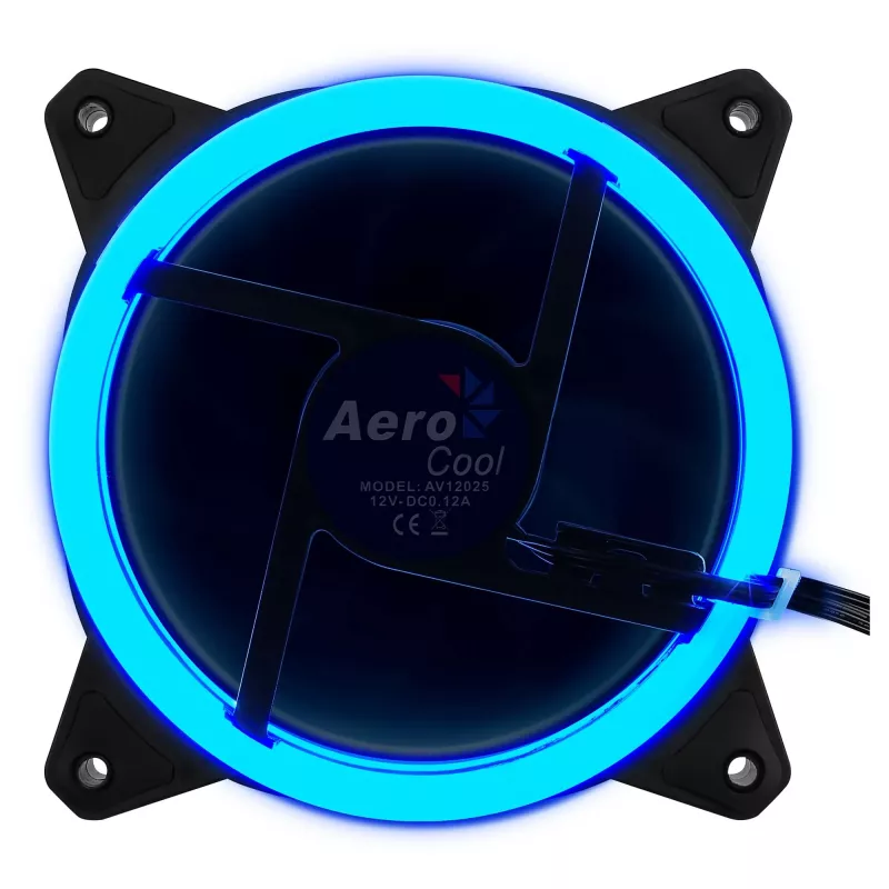 Aerocool Rev RGB kompiuterio korpuso ventiliatorius 12 cm juodas