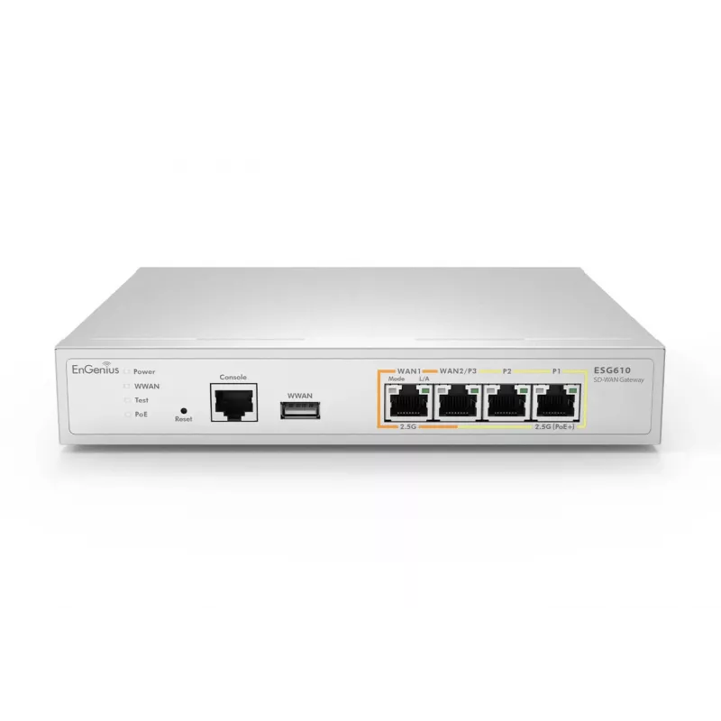 EnGenius Cloud valdomas saugos tinklų sietuvas 2 x 2,5 GbE LAN ir 2 x 2,5 GbE WAN