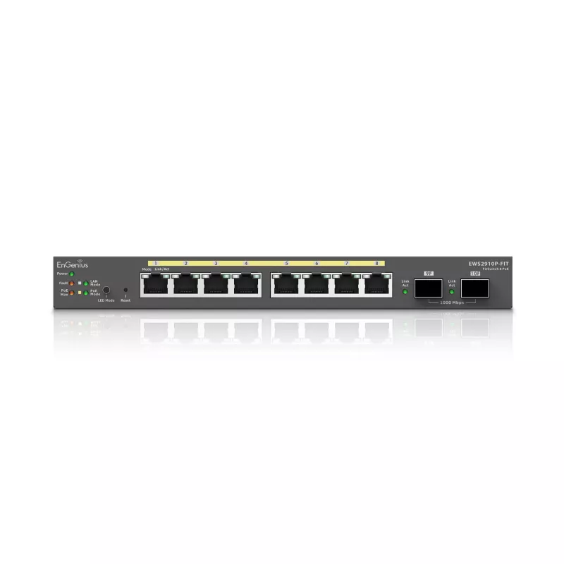 Valdomas komutatorius EnGenius FitSwitch 8 PoE 8x Gigabit Ethernet prievadai