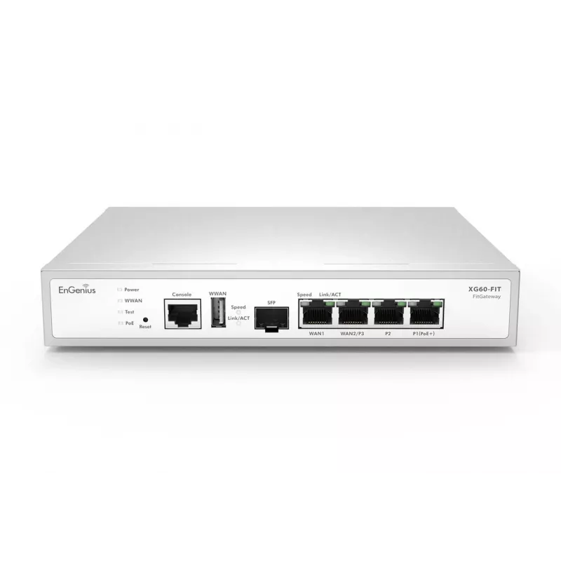 EnGenius FitXpress valdomas tinklų sietuvas 2 x GbE LAN ir 2 x GbE WAN bei 1 SFP prievadas
