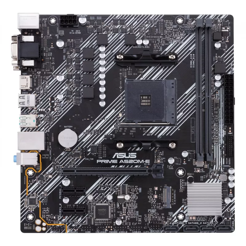Pagrindinė plokštė ASUS PRIME A520M-E/CSM, AMD A520, Socket AM4, micro ATX