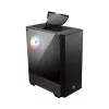 MSI MAG FORGE 111R vidutinio dydžio bokštinis žaidimų kompiuterio korpusas „Juodas, 1x 120 mm ARGB PWM ventiliatorius, 1-6 ARGB šakotuvas, Mystic Light sinchronizacija, grūdinto stiklo skydelis, ATX, mATX, mini-ITX“