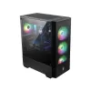 MSI MAG FORGE 111R vidutinio dydžio bokštinis žaidimų kompiuterio korpusas „Juodas, 1x 120 mm ARGB PWM ventiliatorius, 1-6 ARGB šakotuvas, Mystic Light sinchronizacija, grūdinto stiklo skydelis, ATX, mATX, mini-ITX“