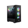 MSI MAG FORGE 111R vidutinio dydžio bokštinis žaidimų kompiuterio korpusas „Juodas, 1x 120 mm ARGB PWM ventiliatorius, 1-6 ARGB šakotuvas, Mystic Light sinchronizacija, grūdinto stiklo skydelis, ATX, mATX, mini-ITX“