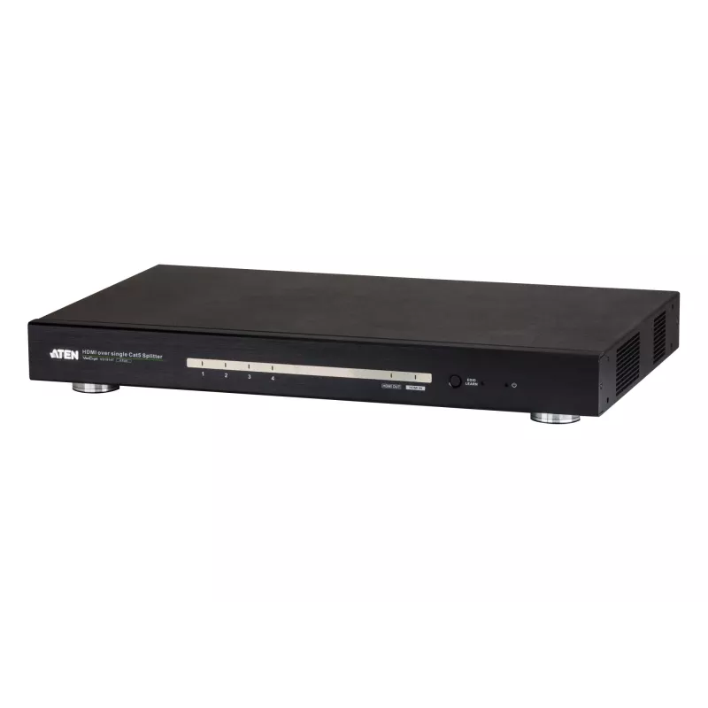 ATEN 4 prievadų HDMI CAT5e/6 skirstytuvas per vieną Cat kabelį / 4K / RS232 / HDBaseT