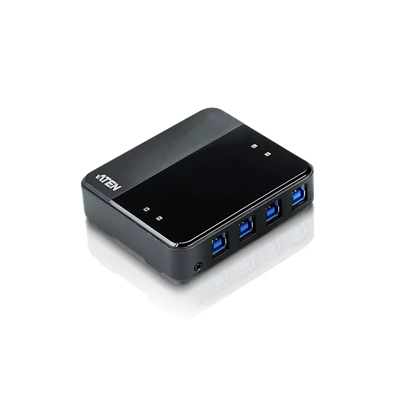 ATEN 4 prievadų USB 3.0 periferinių įrenginių bendrinimo įrenginys, 5 Gbit/s, Micro-USB Type-B, juodas, plastikinis, 0–40 °C, -20–60 °C