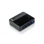 ATEN 4 prievadų USB 3.0 periferinių įrenginių bendrinimo įrenginys, 5 Gbit/s, Micro-USB Type-B, juodas, plastikinis, 0–40 °C, -20–60 °C