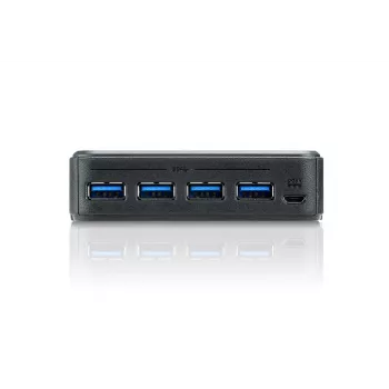 ATEN 4 prievadų USB 3.0 periferinių įrenginių bendrinimo įrenginys, 5 Gbit/s, Micro-USB Type-B, juodas, plastikinis, 0–40 °C, -20–60 °C