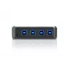 ATEN 4 prievadų USB 3.0 periferinių įrenginių bendrinimo įrenginys, 5 Gbit/s, Micro-USB Type-B, juodas, plastikinis, 0–40 °C, -20–60 °C