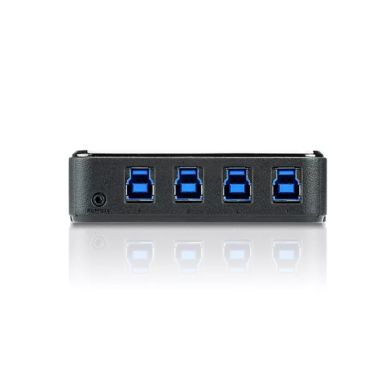 ATEN 4 prievadų USB 3.0 periferinių įrenginių bendrinimo įrenginys, 5 Gbit/s, Micro-USB Type-B, juodas, plastikinis, 0–40 °C, -20–60 °C
