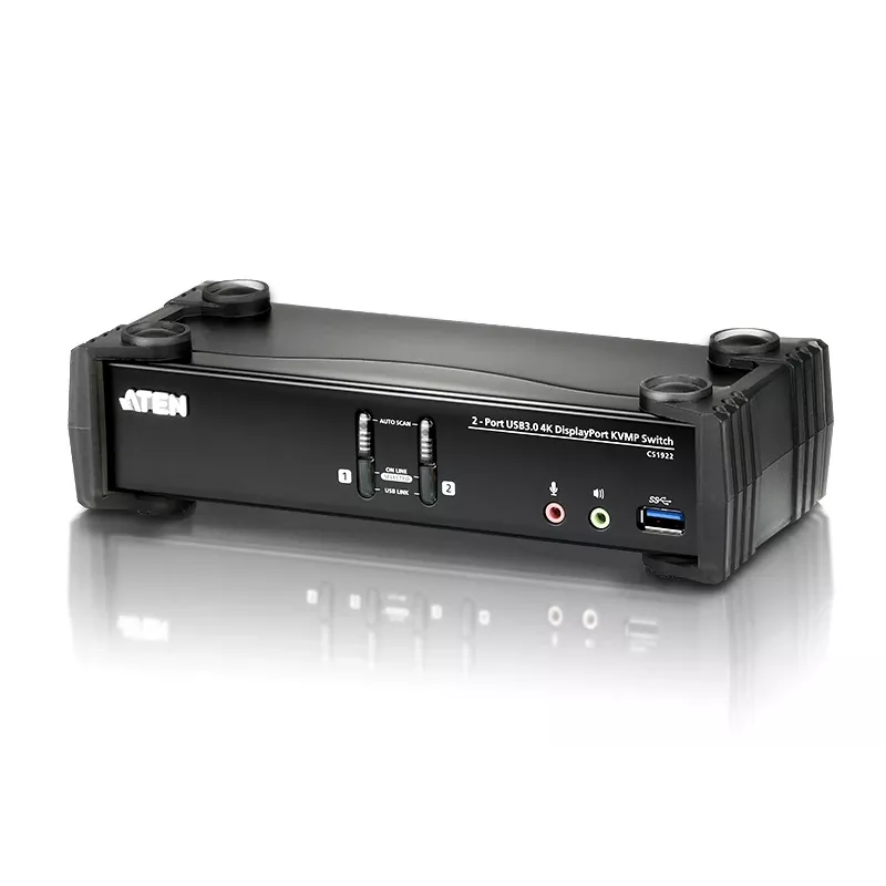 ATEN 2 prievadų USB 3.1 Gen 1 4K DisplayPort 1.2 KVMP™ komutatorius su garsu (KVM kabeliai komplekte)