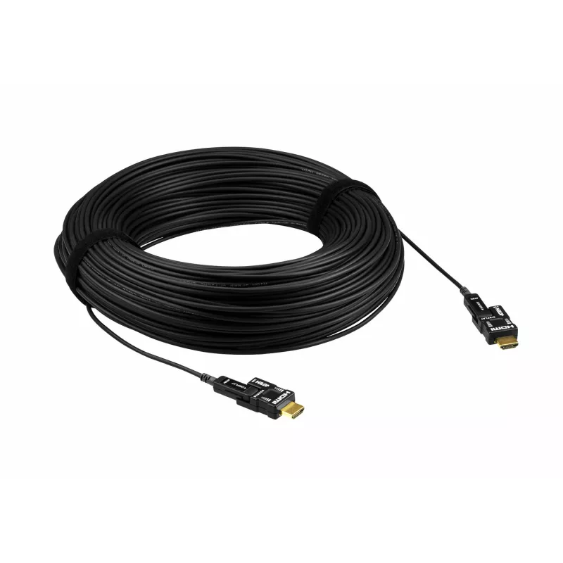 ATEN 100m 4K HDMI Active Optical kabelis, 100 m, HDMI Type D (Micro), HDMI Type D (Micro), 3D, 18 Gbit/s, Juoda