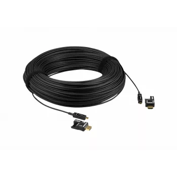 ATEN 100m 4K HDMI Active Optical kabelis, 100 m, HDMI Type D (Micro), HDMI Type D (Micro), 3D, 18 Gbit/s, Juoda