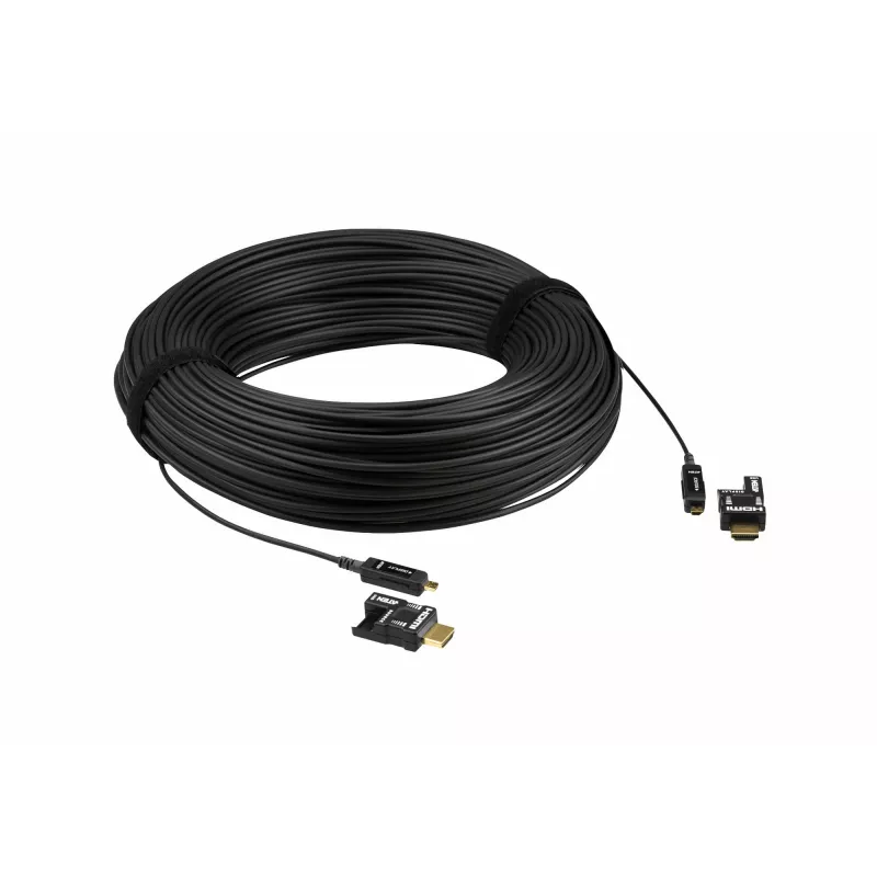 ATEN 100m 4K HDMI Active Optical kabelis, 100 m, HDMI Type D (Micro), HDMI Type D (Micro), 3D, 18 Gbit/s, Juoda