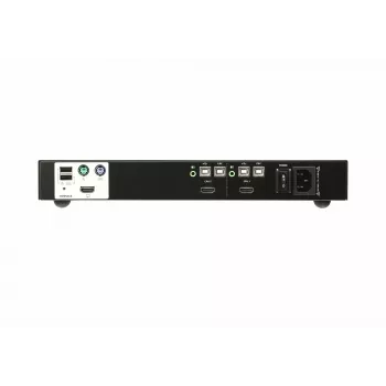 ATEN 2 prievadų USB HDMI saugus KVM komutatorius, 3840 x 2160 pikselių, 4K Ultra HD, montavimas į stovą, 2,4 W, 1U, juodas