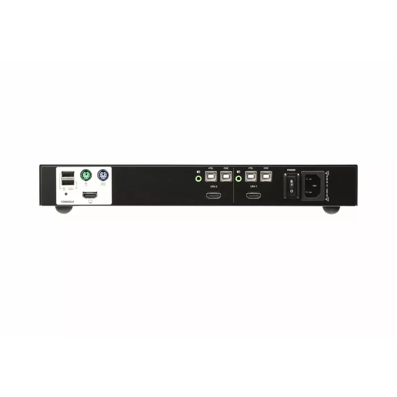 ATEN 2 prievadų USB HDMI saugus KVM komutatorius, 3840 x 2160 pikselių, 4K Ultra HD, montavimas į stovą, 2,4 W, 1U, juodas