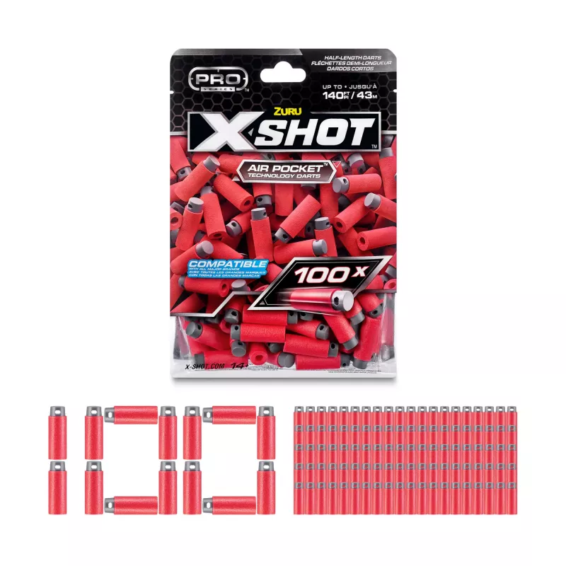 XSHOT Pro Series Half-Length Darts Refill Pack (100 Darts) ZURU