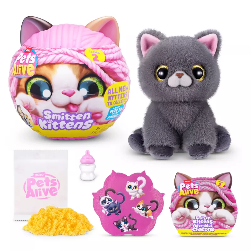 Žaislinė katė Zuru Pets Alive Smitten Kittens Series 2 — interaktyvus skambantis žaislas, nuo 3 metų, AAA baterijos