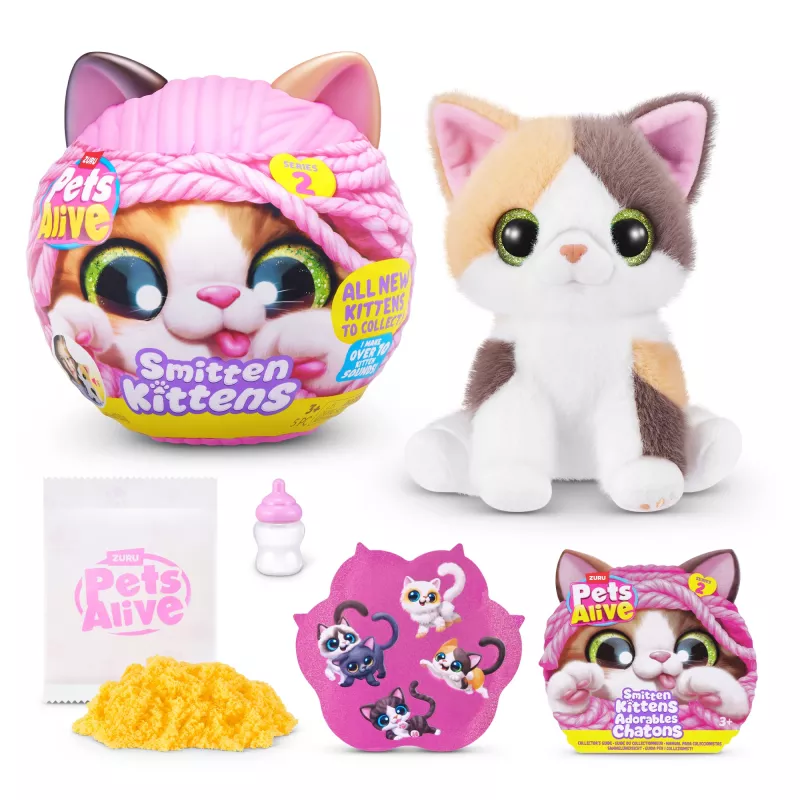 Žaislinė katė Zuru Pets Alive Smitten Kittens Series 2 — interaktyvus skambantis žaislas, nuo 3 metų, AAA baterijos