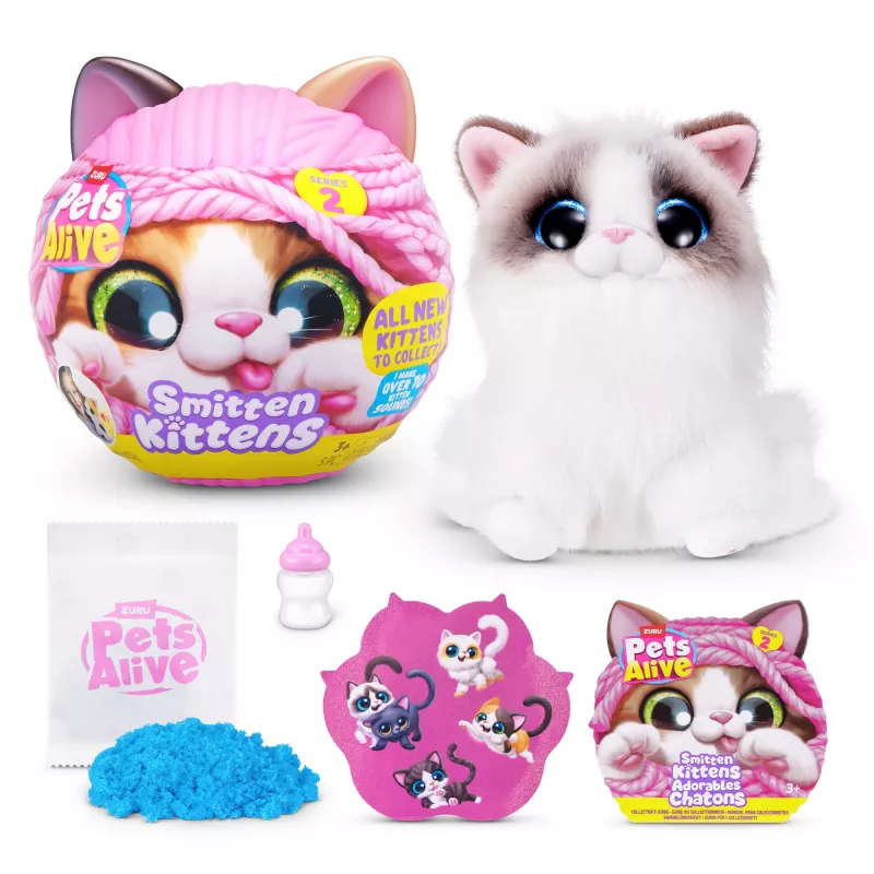 Žaislinė katė Zuru Pets Alive Smitten Kittens Series 2 — interaktyvus skambantis žaislas, nuo 3 metų, AAA baterijos