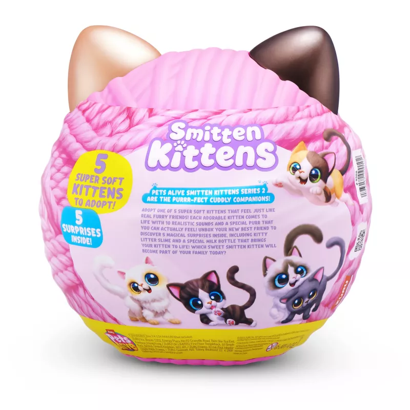 Žaislinė katė Zuru Pets Alive Smitten Kittens Series 2 — interaktyvus skambantis žaislas, nuo 3 metų, AAA baterijos