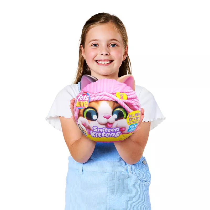 Žaislinė katė Zuru Pets Alive Smitten Kittens Series 2 — interaktyvus skambantis žaislas, nuo 3 metų, AAA baterijos