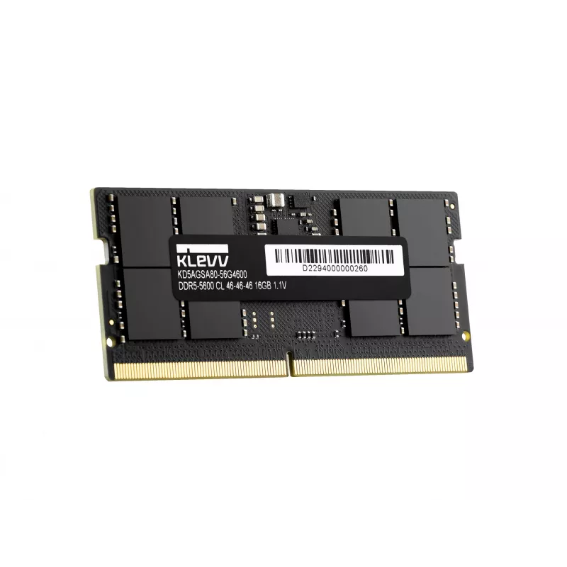 Klevv 16GB NEŠIOJAMOJO KOMPIUTERIO RAM MODULIS DDR5 5600MT/s PC5-44800 UNBUFFERED NON-ECC SODIMM 1.1V 2GX8 CL46