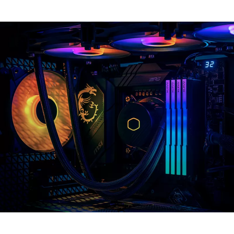Klevv 64GB (2 x 32GB) 6000MHz CL30 DDR5 ŽAIDIMŲ RAM MODULIS 30-36-36-76 CRAS V RGB