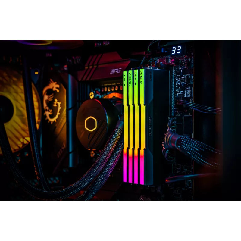 Klevv 64GB (2 x 32GB) 6000MHz CL30 DDR5 ŽAIDIMŲ RAM MODULIS 30-36-36-76 CRAS V RGB