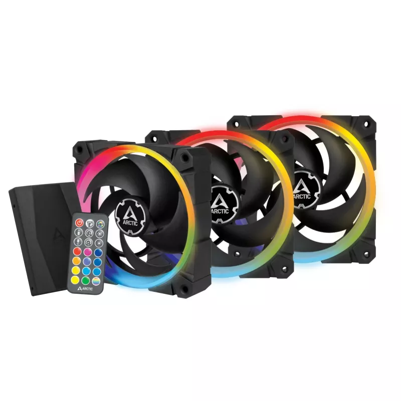 ARCTIC BioniX P120 A-RGB slėgiui optimizuotas 120 mm ventiliatorius su A-RGB