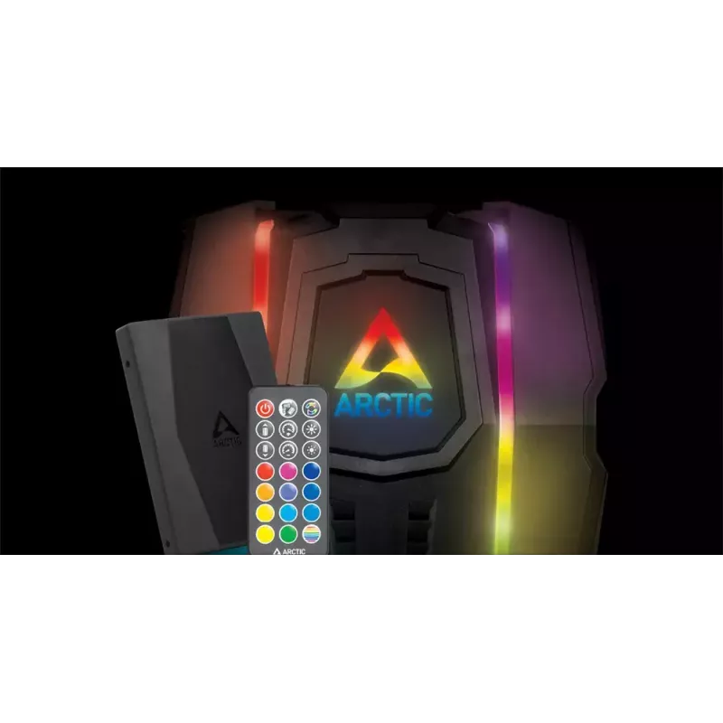 ARCTIC Freezer 50 su A-RGB valdikliu – kelių lizdų suderinamas dviejų bokštų procesoriaus aušintuvas su A-RGB