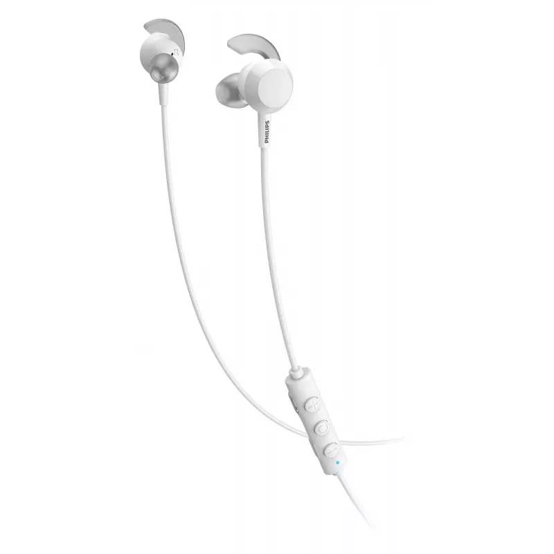 Belaidės į ausis įdedamos ausinės Philips TAE4205WT/00 — Bluetooth, skambučiai ir muzika, 20–20000 Hz, 10 m veikimo nuotolis, baltos, 16 g