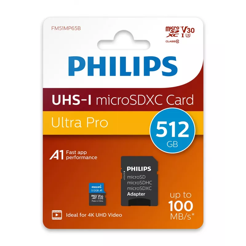 “Philips FM51MP65B/00” atminties kortelė 512 GB MicroSDHC UHS-I Class 10