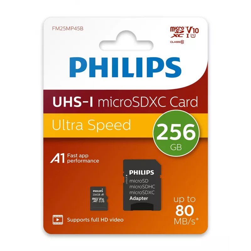 Philips FM25MP45B/00 atminties kortelė 256 GB MicroSDHC UHS-I Class 10