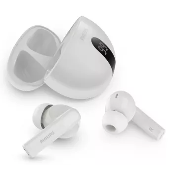 Belaidės į ausis dedamos ausinės Philips TAT2520WT/00 — „Bluetooth“, skambučiams ir muzikai, 20–20000 Hz, 10 m atstumas, baltos, 40 g