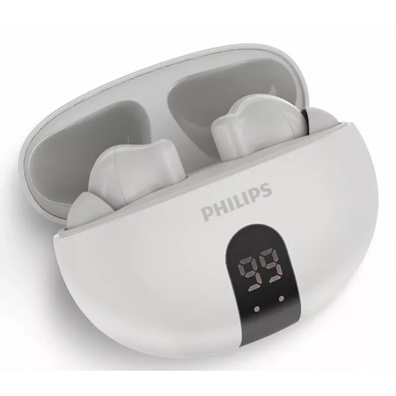 Belaidės į ausis dedamos ausinės Philips TAT2520WT/00 — „Bluetooth“, skambučiams ir muzikai, 20–20000 Hz, 10 m atstumas, baltos, 40 g