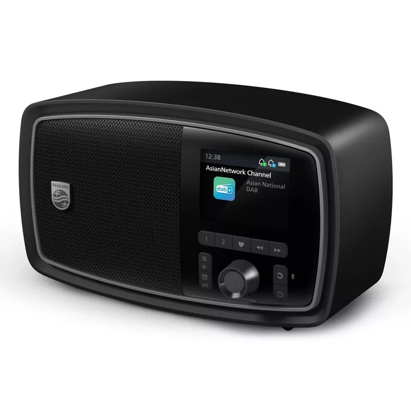 Philips TAV2000DB nešiojamas analoginis ir skaitmeninis radijas, juodas
