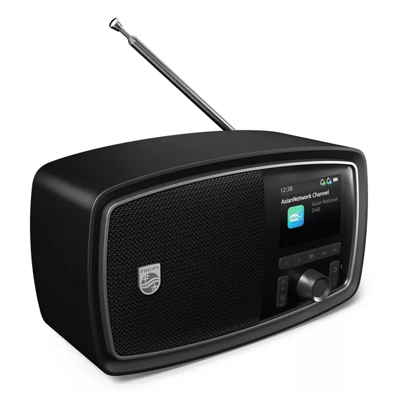 Philips TAV2000DB nešiojamas analoginis ir skaitmeninis radijas, juodas