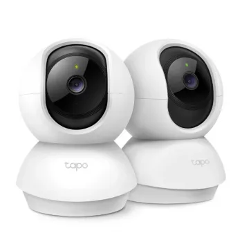 TP-Link Tapo Pan/Tilt namų apsaugos Wi-Fi kamera, IP apsaugos kamera, vidaus, belaidė, 2400 MHz, stalinė, juoda, balta