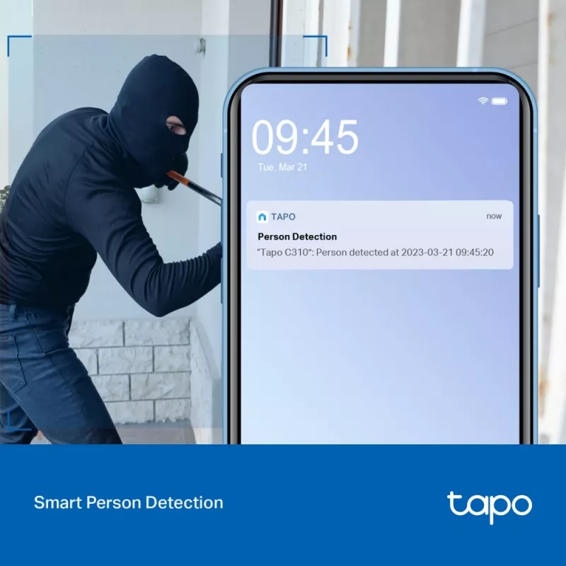 TP-Link Tapo lauko apsaugos Wi-Fi kamera, IP apsaugos kamera, lauko, laidinė ir belaidė, CE, NCC, tvirtinama prie sienos, balta