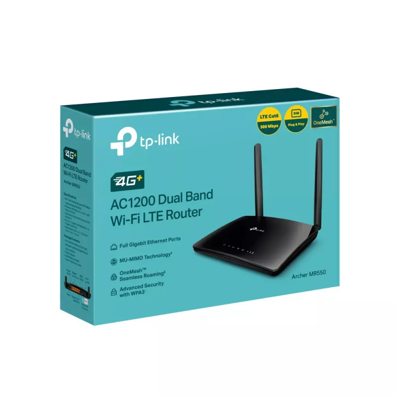 TP-Link MR550 belaidis maršrutizatorius Gigabit Ethernet Dviejų dažnių (2,4 GHz / 5 GHz) 4G